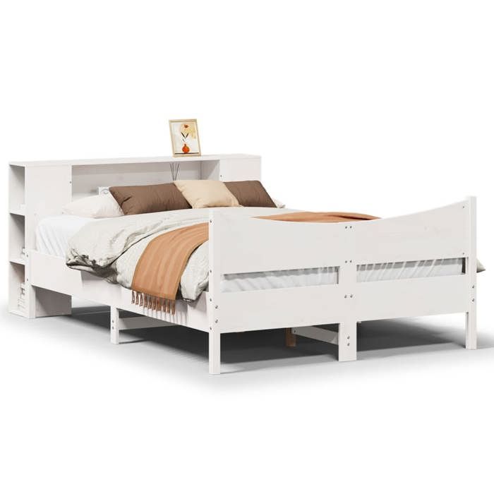 VidaXL Cadre de lit sans matelas blanc 135x190 cm bois de pin massif 3323309