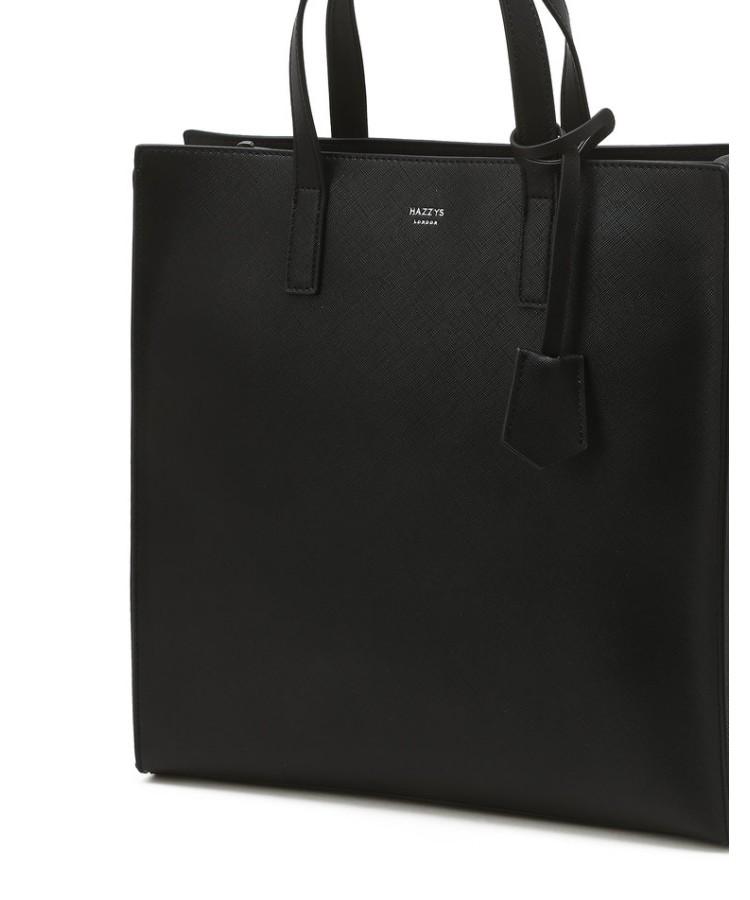 Hazzys Men Acc [Kevin] Black Logo Contrast Crossbody Tote Bag 33Cm Hjba6F887Bk