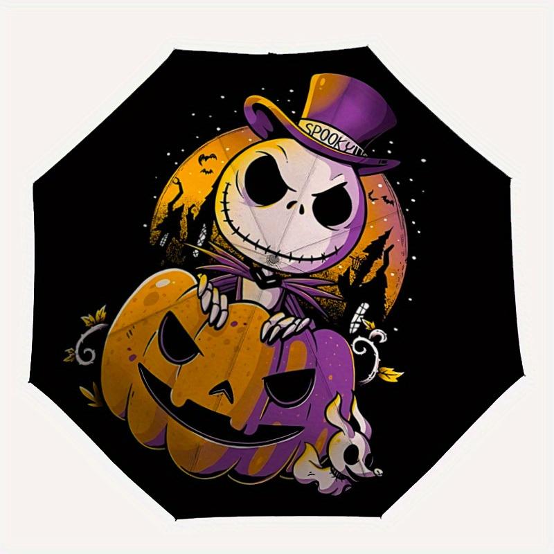 

1pc Halloween Pumpkin Jack Automatic Umbrella Durable Iron Frame & Plastic Handle, Sturdy Construction, Playful Design yy250822009