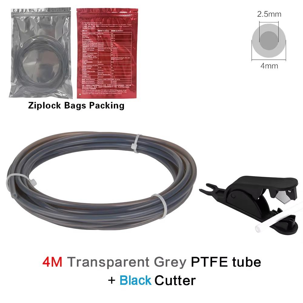 PTFE 3D Printer Feeding Tube 4x2.5mm 4 Meters Long PTFE Tube with Cutter Teflonto Pipe for Bambu Lab P1S AMS A1 Mini Consumable
