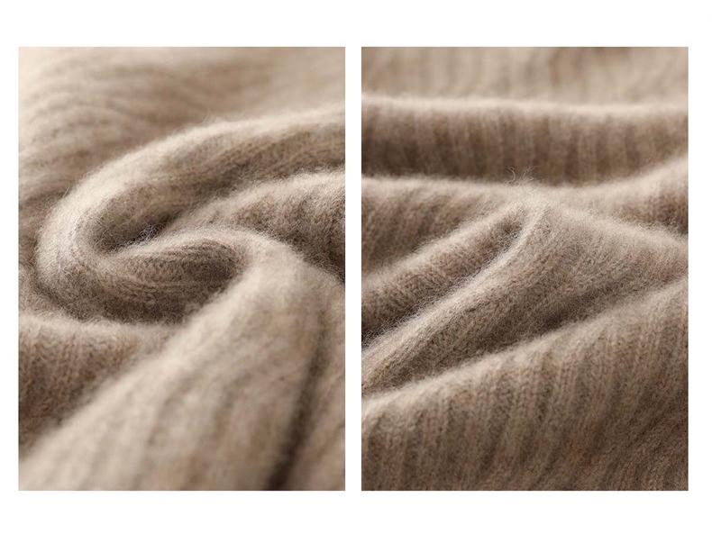 Pánský zimní svetr s kulatým výstřihem ze 100% čisté vlny - Jednobarevný kašmírový svetr, Ležérní obchodní pletený základní vrstva