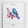 Cartoon Twig Blue Bird Glass Cabinet Window Door Pasted Home Beautification Decorative Wall Stickers