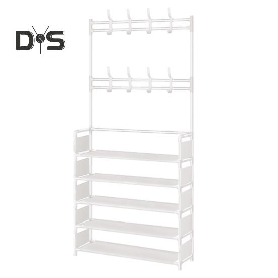 Multi-Layer Shoe Rack Doorway Clothes Hanger High Stability Simple Installation Shoes Shelf Floor-Standing Storage Rack