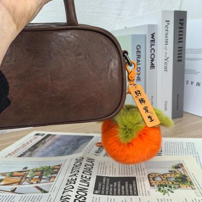 Soft Plush Ball Key Chain Rex Rabbit Fur Car PomPom Pendant Keyring Pompom Bag Pendant