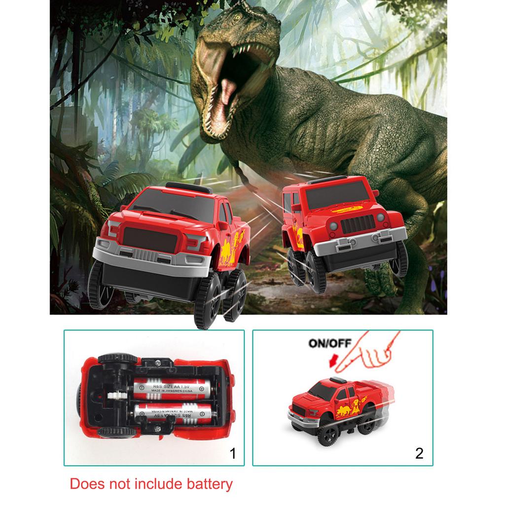 Dinosaur Race Track Toy Fun Interesting Electric Race Car Flexible Track Set for Kids