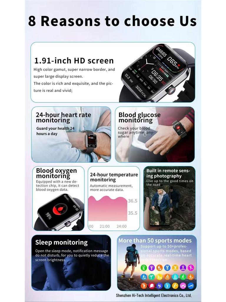 Cross-Border SM23 Smartwatch: Body Temp, Heart Rate & Blood Oxygen Monitor, Sleep Tracking, Pedometer, Sports Bracelet.