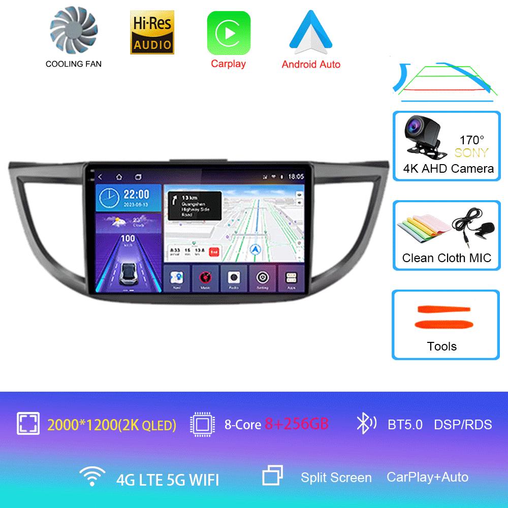 For Honda CRV CR-V 2011 2012 2013 2014 2015 2016 Carplay Android 14 Radio Mobil Multimedia Video Player Navigasi GPS 2din Screen