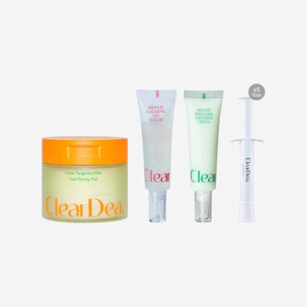 

Cleardea [Routine без масел] Пэды с зеленым мандарином 1 Коробка + Гель-сыворотка с лютиком Одиночная 1 + Успокаивающий крем Одиночный 1 + Ампула с муцином 1 Коробка NONE