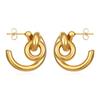Direct supply geometric stainless steel earrings, women's trend high-end retro earrings, versatile plated 18K earrings