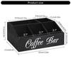 Multi Functional Coffee Accessories Storage Box Natural Wood Teas Condiment Organizer with Multiple Compartments