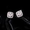MODIAN 925 Silver Luxury Sparkling Sugar Cube Zirconia Stud Earrings For Women Wedding Engagement Fine Jewelry