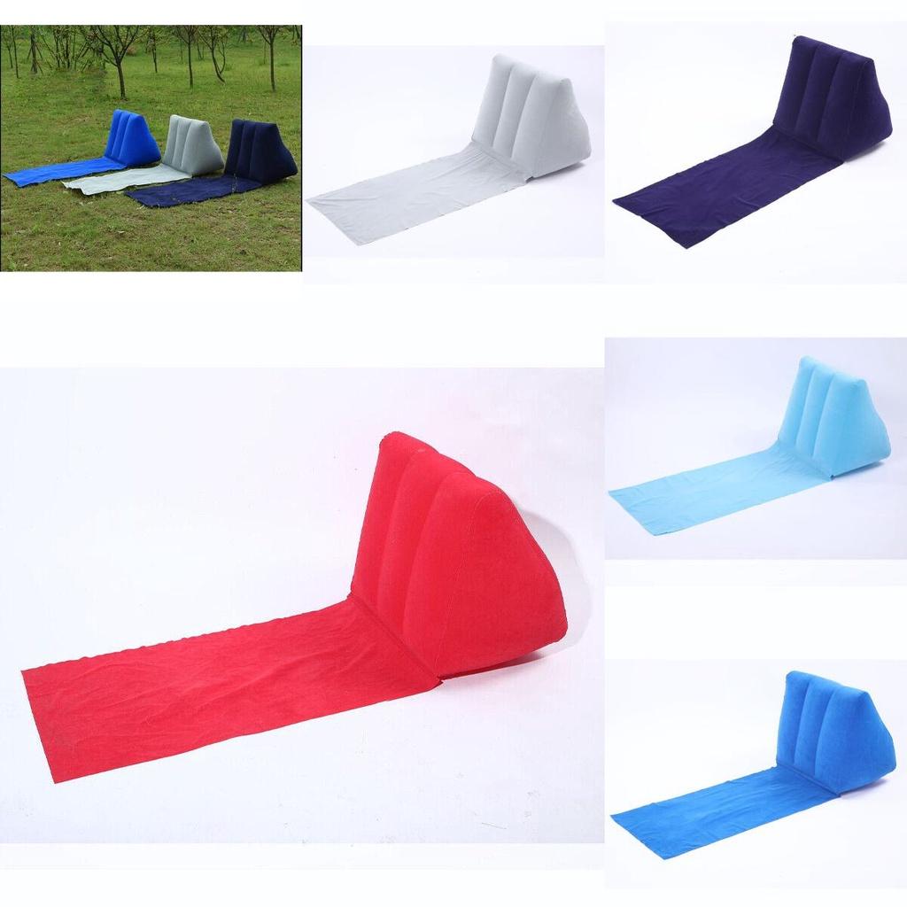 Camping Wedge Chill Inflatable Beach Chair Festival Lounger Pillow Cushion Seat