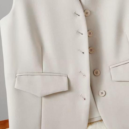 Gilet da donna per affari con scollo a V senza maniche tinta unita