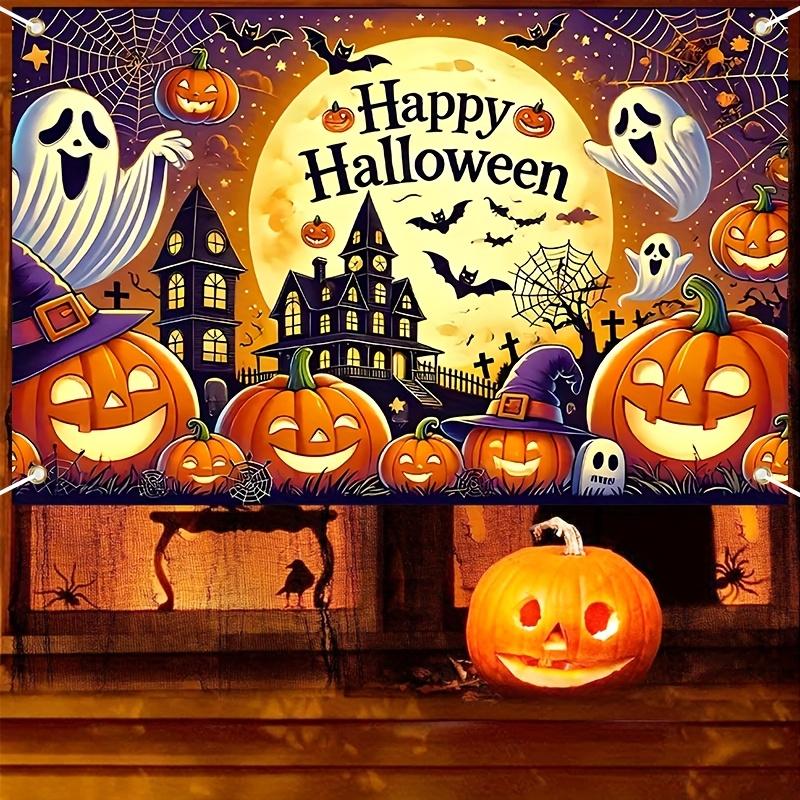 1Pcs Happy Halloween Ghost Pumpkin Haunted House Decoration Background Backdrop Decorations For Photo Studio Photo Booth Party