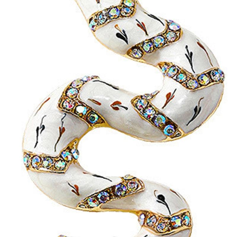 Unique Women Brooch Pin with Sparkling Rhinestones Unique Snake Brooch Alloy Texture for Multifuntional Outfit Styling