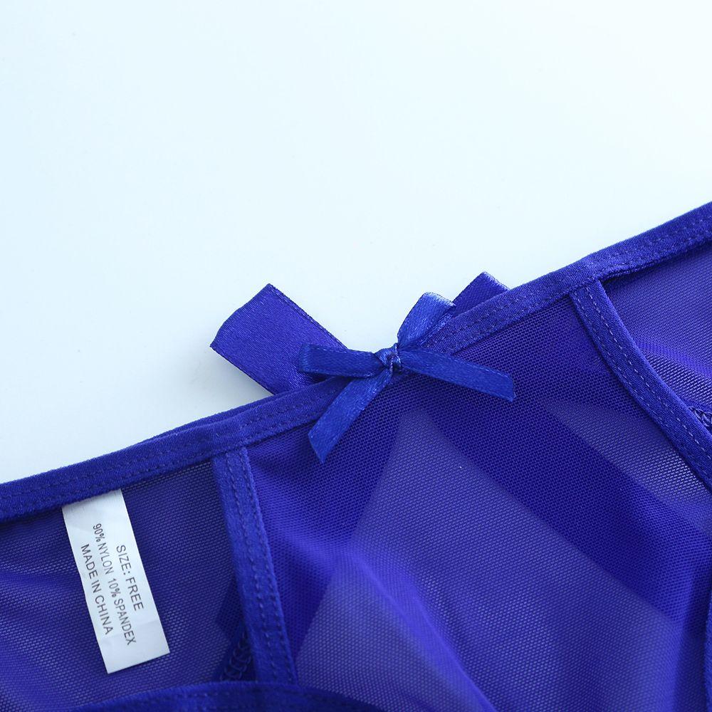 Transparent Fun Female Bow Hollow Out Nylon Lace Lingerie Thongs Lace Underwear Briefs