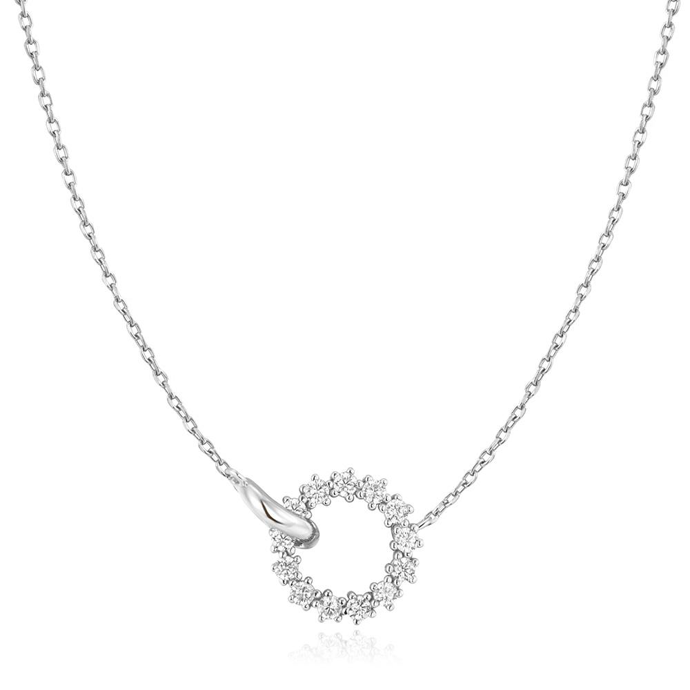 Ania Haie Interlink Circle Pavé 925 Silver Necklace N056-01H