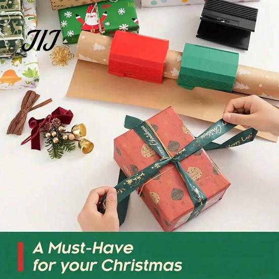 Precision Cutting Tool Portable Wrapping Paper Roll Cutter, Slide Rail Trimmer with Manual Cutter Safety Blade, Clean Straight Cut for Crafting
