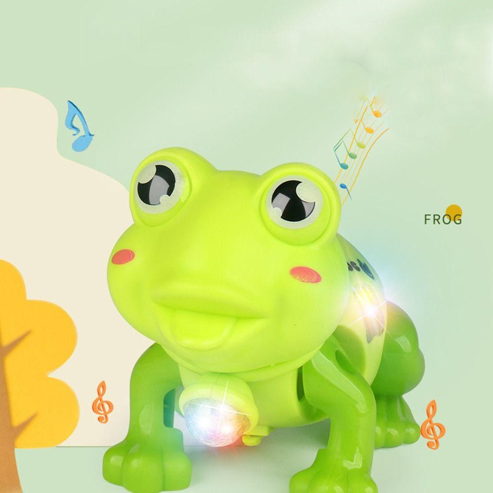 Electric Electric Frog With Music Projection Electric Pull Rope Frog Toys  Baby Gift