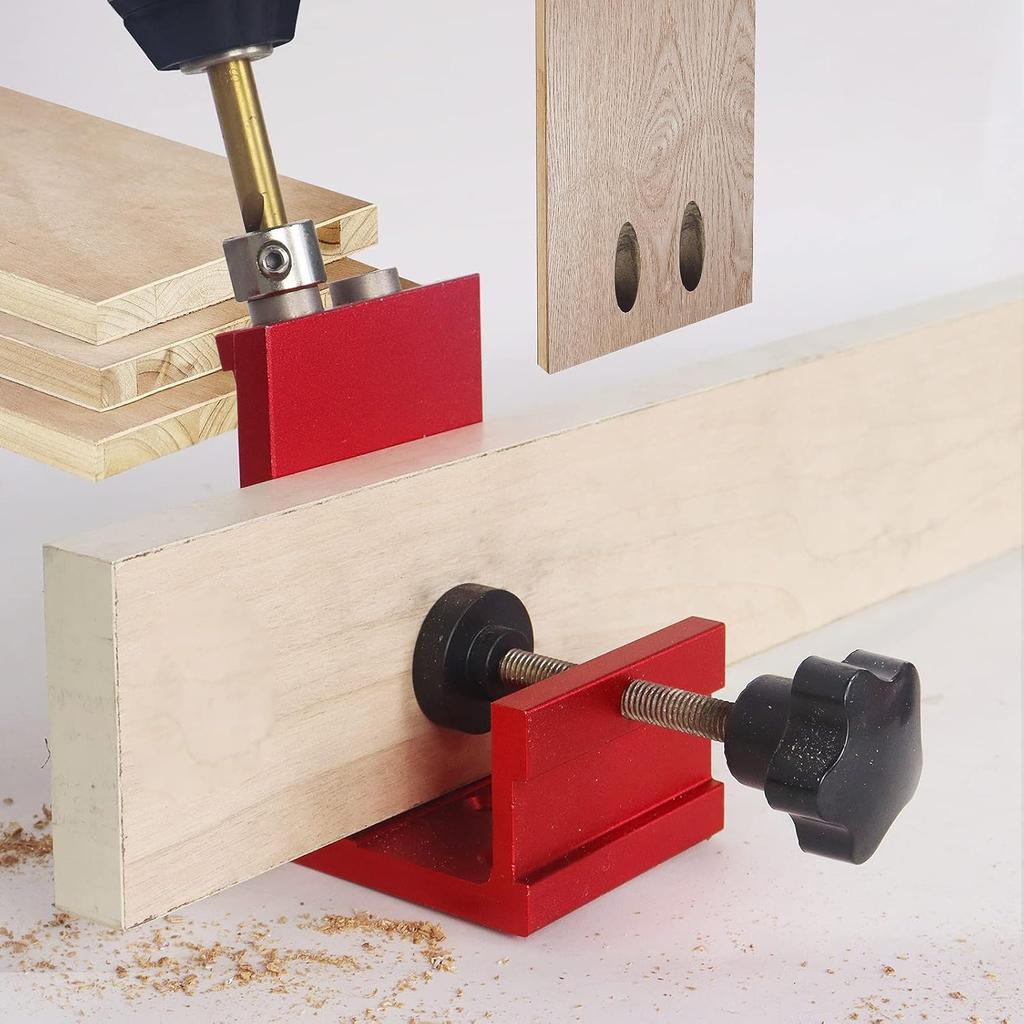 HFM Pocket Hole Jig Kit Adjustable Woodworking Tools Pocket Dowel Hole Jig System Set Wood Woodwork Guides Joint Angle Tool Carpentry Locator.
