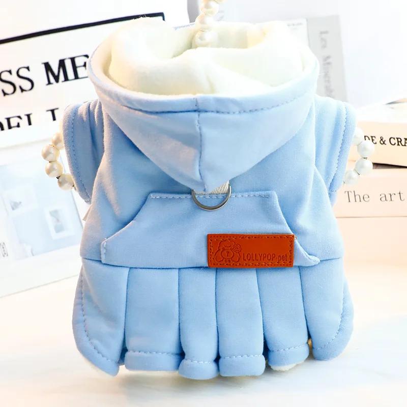 Winter Hundekleidung Prinzessin Katzenkleid Mantel für kleine Hunde Teddy Haustier Jacke mit Loch für die Leine Ropa Para Perro