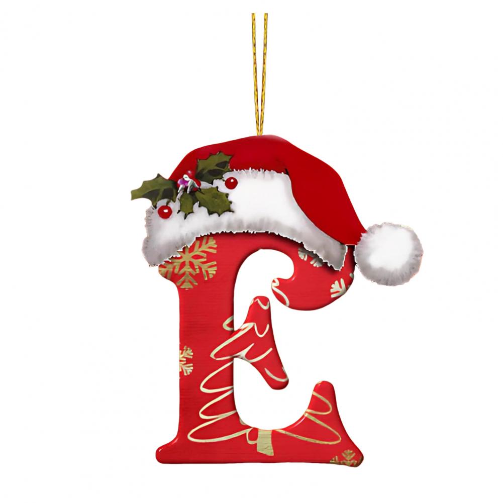 Christmas Tree Letter Decorations Ornaments Set with Santa for Home Holiday