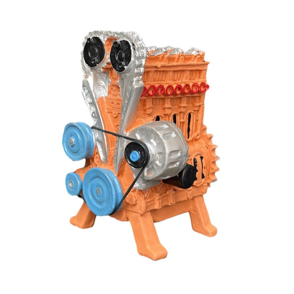 Engine Resin Ornament - Creative Mechanical Style Desktop Decor