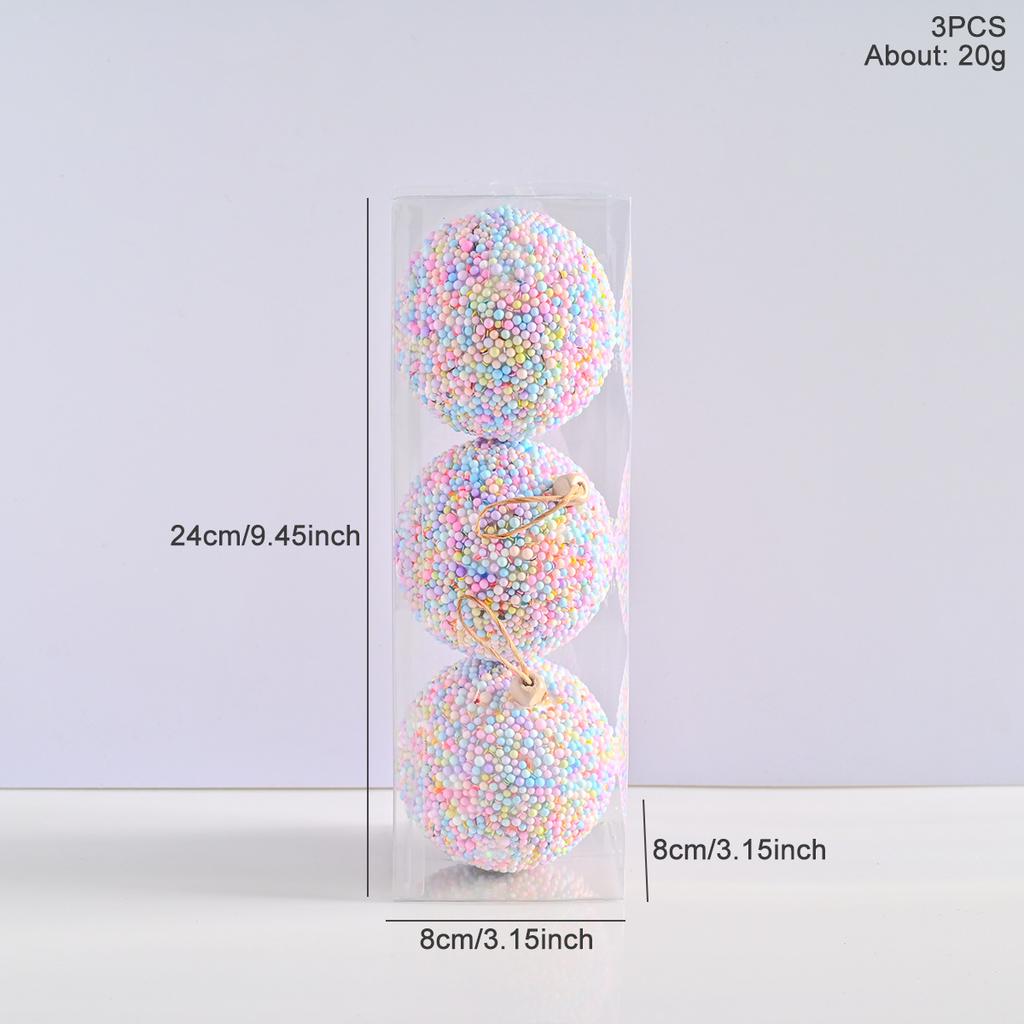 Xmas Decoration Macaron Foam Bauble Hanging Pendant Foam Christmas Balls For Home Decoration New Year Gift Gift Exchange