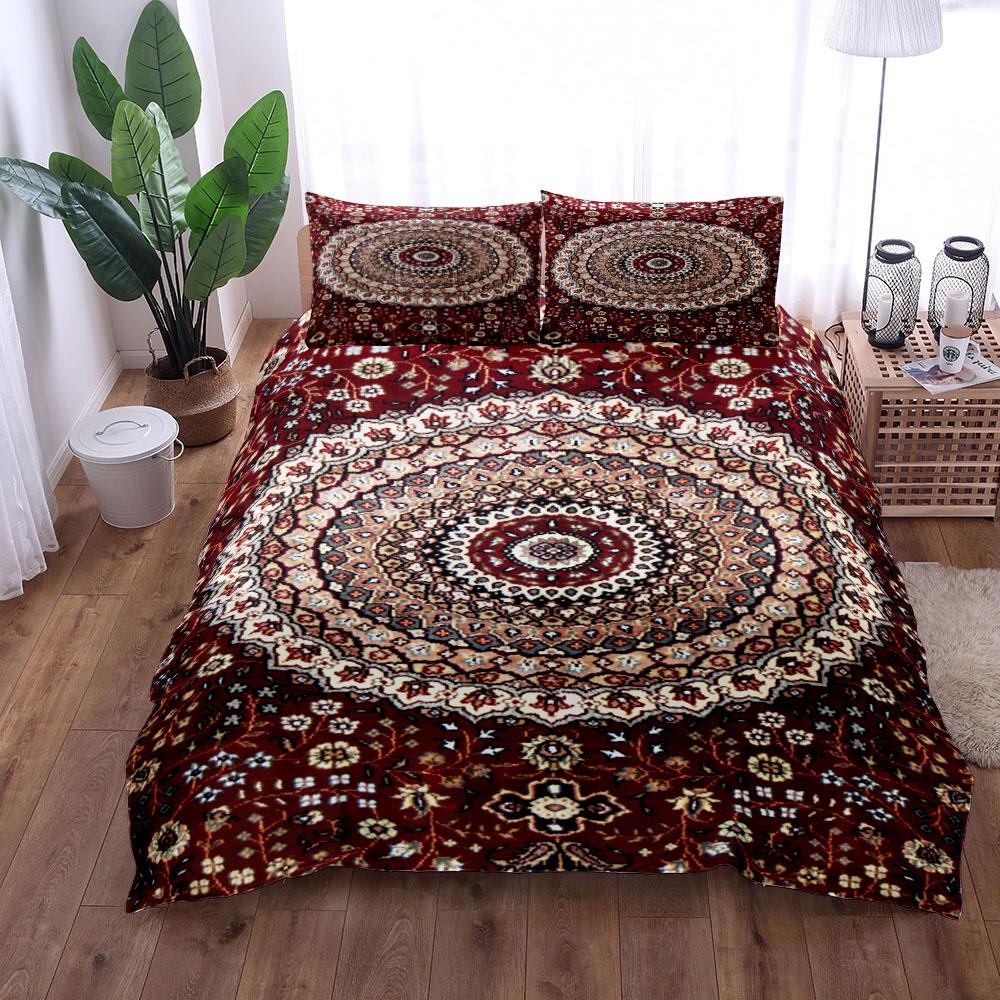 vintage mandala yoga duvet cover set king queen double full twin single size bed linen set