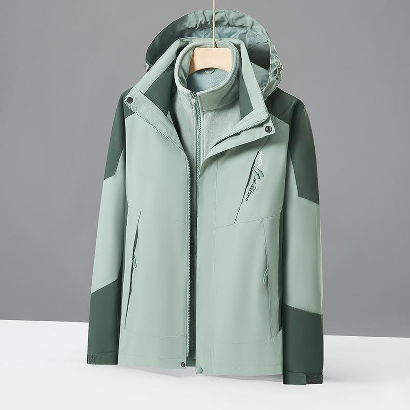 Jacket Two-piece Mountaineering Jacket for Women Thickened Autumn and Winter Windproof and Waterproof New Spring and Autumn Jacket for Men