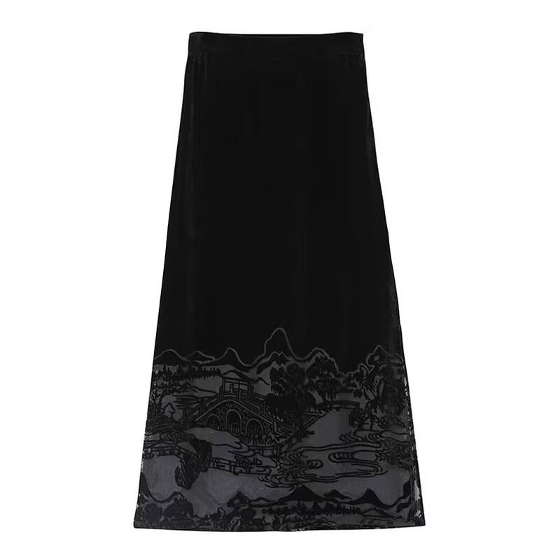 Han Meng Xuan Mulberry Silk A-Line Midi Skirt XXXL