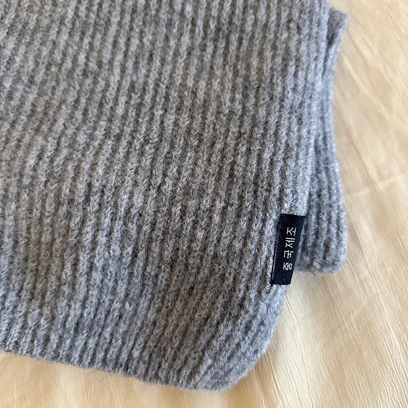 Luochi Women's Solid Wool Knit Scarf - Korean Style, Warm & Soft Fluffy Neck Gaiter for Winter.