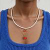 Multilayered Beaded Necklaces with Strawberry Pendant Handmade With Bead Materials Perfect For Everyday And Party Wear