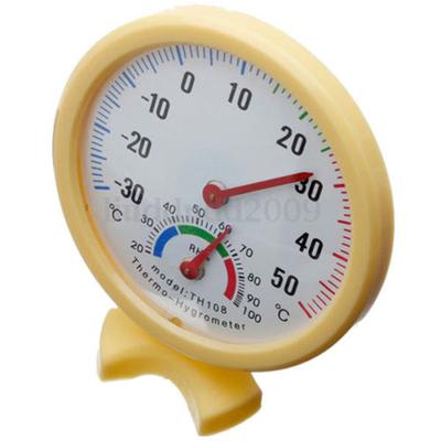 TH108 Temperatur-Feuchtigkeitsmesser Mini Rund Analoges Hygrothermograph Messwerkzeug Innen Außen Wandhygrometer Für Zuhause
