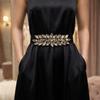 Rhinestone Elastic Waist Belt Shiny Waist Cincher Luxury Crystal Stretch Waist Belt  Dress