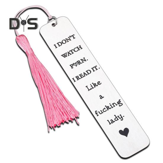 

Гравированная металлическая закладка для книг Подарочная закладка из нержавеющей стали с надписью «Я не смотрю порно» с подвеской-кисточкой Подарки для книжных червей для мужчин и женщин, любителей чтения C