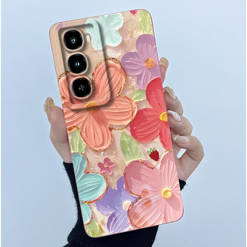For itel City 100 Phone Case Fashion Simplicity Oil Painting Floral Soft Liquid Silicone Shell For itel City100 Back Cover Funda