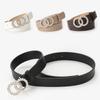 Double Circle Round Buckle Inlaid Rhinestones Sweet Decorative Dress Women'S Belt Jeans Belt