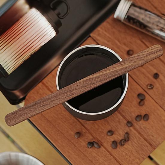 Outdoor Camping Coffee Stirrer Black Walnut Long Handle Pour-over Coffee Stirring Bar Portable Heavy Duty Wooden Mixer Stick Coffee Accessories