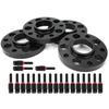 4pcs Flange Wheel Spacers 20pcs Extended Lug Bolts Sleeve Staggered Kit Fit for 1 3 5 6 7 8 SERIES(Black )