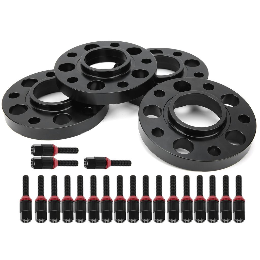 4pcs Flange Wheel Spacers 20pcs Extended Lug Bolts Sleeve Staggered Kit Fit for 1 3 5 6 7 8 SERIES(Black )