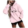 Kaixinjiuhao Women Fashion Casual Fun Print Hooded Sweatshirt Loose Sports Tops Pullover