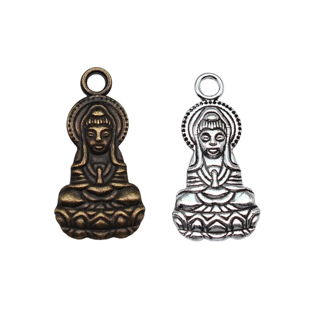 Buddha Statues Charms Multi Color Alloy Pendants For Spiritual Zen Jewelry Making
