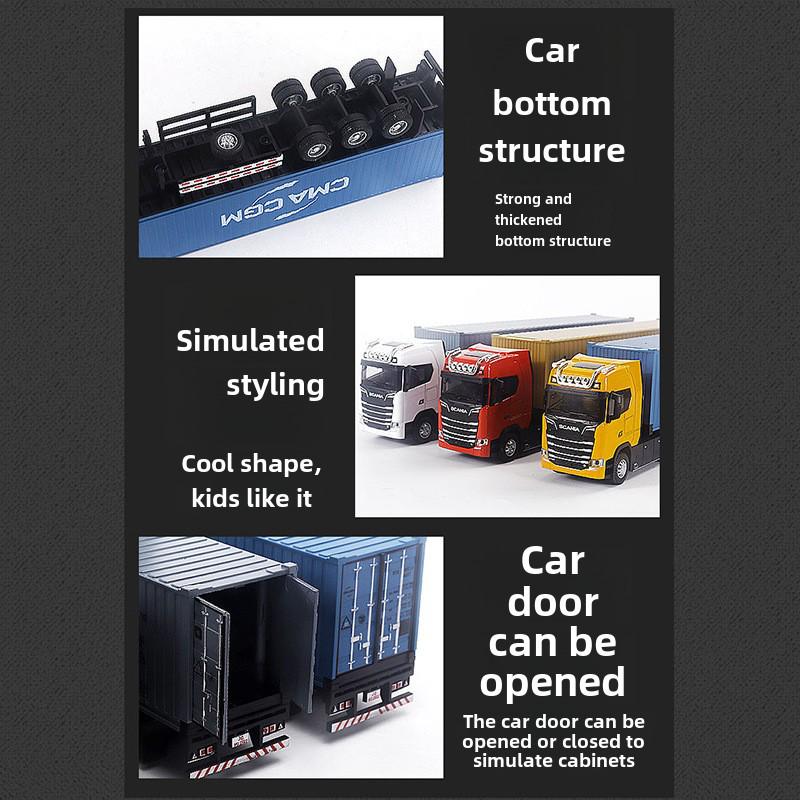 Scania Alloy Container Truck Model - Double-Layer Semi-Trailer Toy