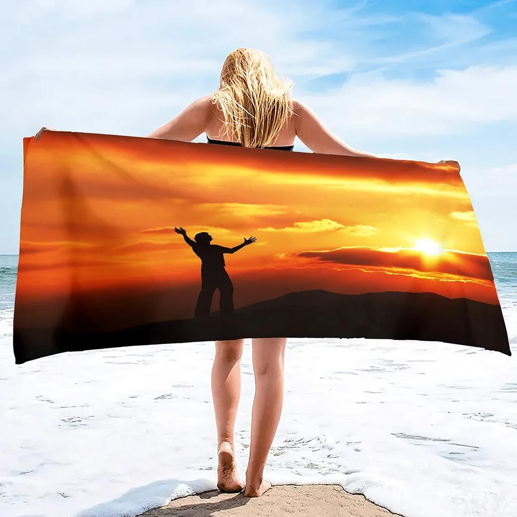 Pray to god Microfiber Lightweight Thin Beach Towels,Compact Sand Free Swim Pool Blanket for Outdoor Traveling on Vacation