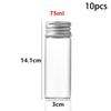 10PCS Mini PET Bottles Kitchen Clear Sealed Can Coffee Beans Storage Container Tube Aluminum Lid Sealed Canister Small Spice Jar