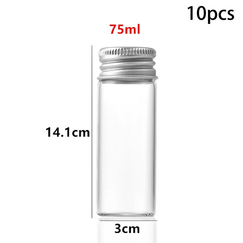 10PCS Mini PET Bottles Kitchen Clear Sealed Can Coffee Beans Storage Container Tube Aluminum Lid Sealed Canister Small Spice Jar