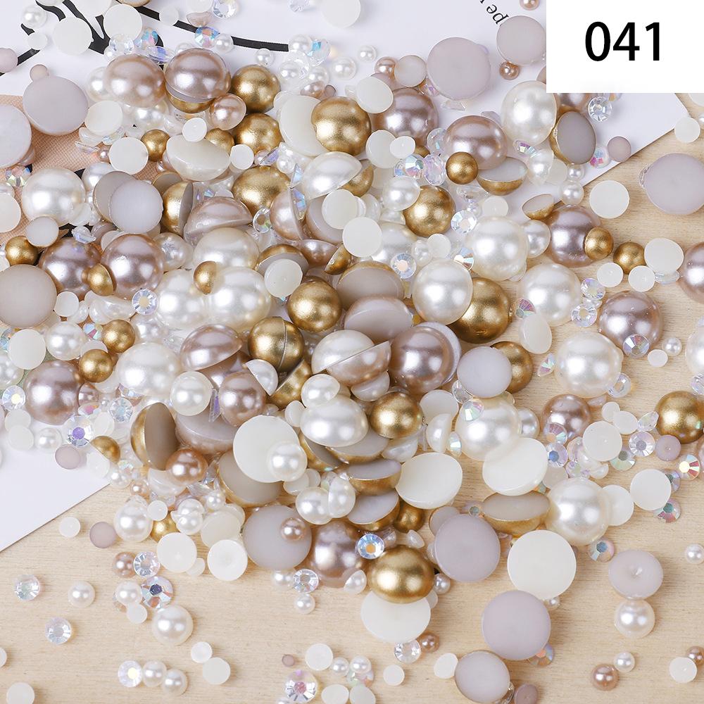 Yantuo 1000g Mixed Packaging Flat Back Pearls Resin Rhinestone Jelly Rhinestones Bulk Abs Loose Pearl for DIY Decoration