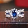 925 Sterling Silver Zircon Oval Ring Sparkling Bridal Engagement Ring for Women Luxury Jewelry Gift