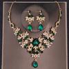 Luxus Kristall Krone Halskette Ohrring Set Strass Schmetterling Braut Schmuckset Braut Hochzeit Haarschmuck Schmuck Krone